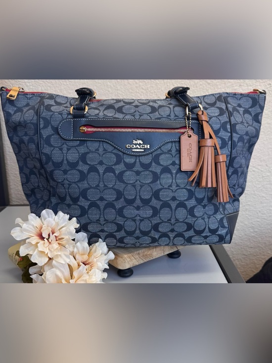 Coach Handbags - Coach Kleo Denim Carryall Tote